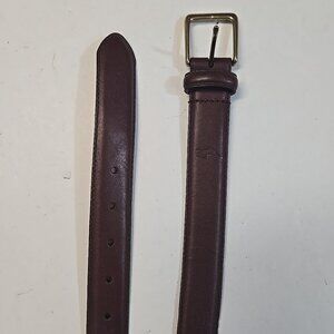 NWT Polo Ralph Lauren Brown Leather Belt Mens Genuine Leather Brass Buckle